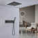 Bolzano 16 Inch Ceiling Mount Thermostatic LED Shower System with 4 Functions in Modern Style