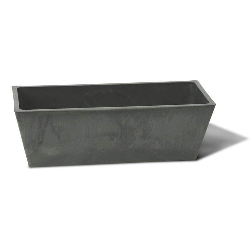 Cara Handmade Planter Box, 6" H x 14" W x 6" D, Gray
