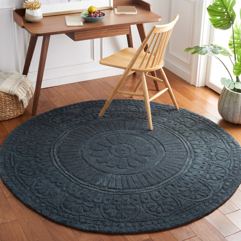 Anothony Hand Tufted Wool And Cotton With Latex Oriental Rug, Round 6'