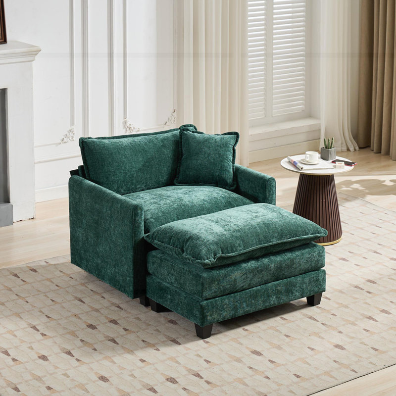 Modern Cloud Ottoman, Green