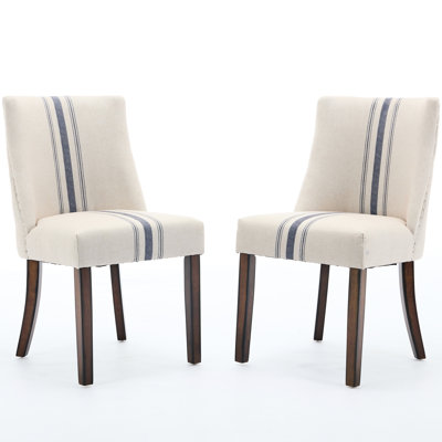 2 Beige Dining Chair - Legs, Upholstered Seat Of 2 Chairs In ,