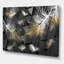 Plumes blanches et dorées sur fond triangulaire - Impression sur toile-59724762-59767470
