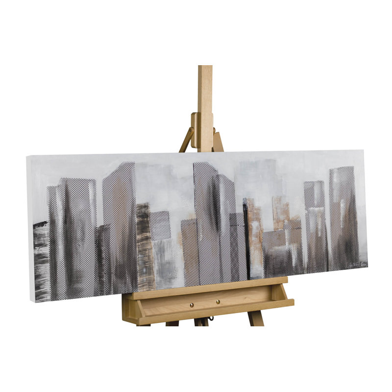 Hand -painted acrylic painting Between Skyscrapers