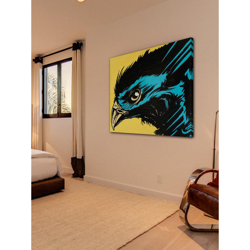 Raven 1 par Josh Ruggs - peinture sur toile tendue, H 24 po x l 24 po x P 1,5 po