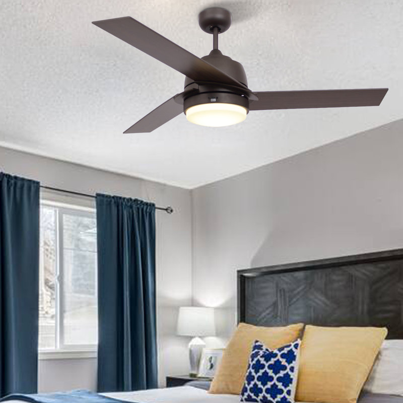 Addison 52'' Ceiling Fan with LED Lights, Black