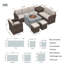 7-Piece Rattan Patio Sectional Sofa Set With Fire Pit Table