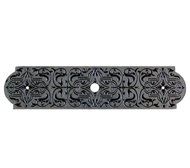 Olde World Traditional Knob Backplate, Brilliant Pewter
