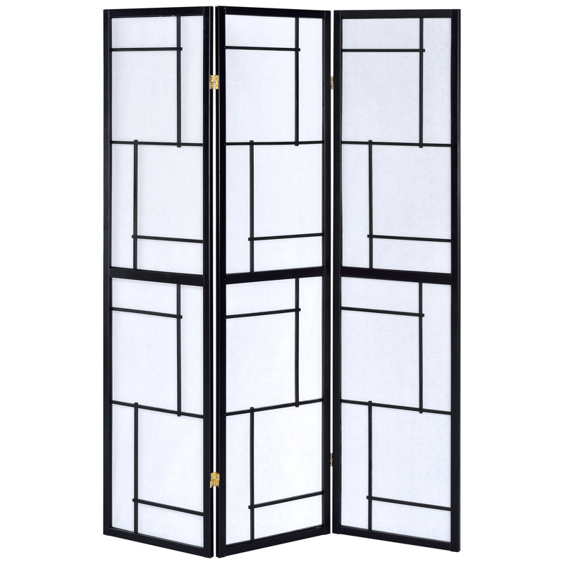 Paravent pliant 3 pièces par noir, finition épurée, panneaux légers pour plus d'intimité, bois d'hévéa durable et polyvalent, pliable noir, apparence intemporelle, intimité