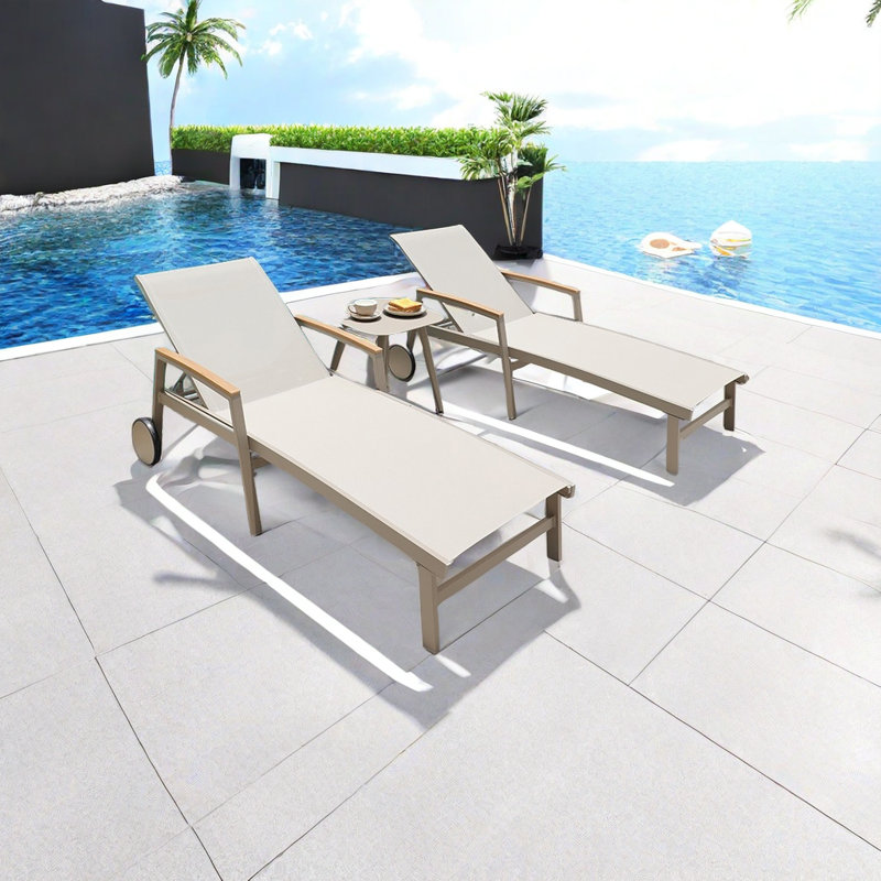 Chaise longue d'extérieur en alliage d'aluminium Villa SunSafe