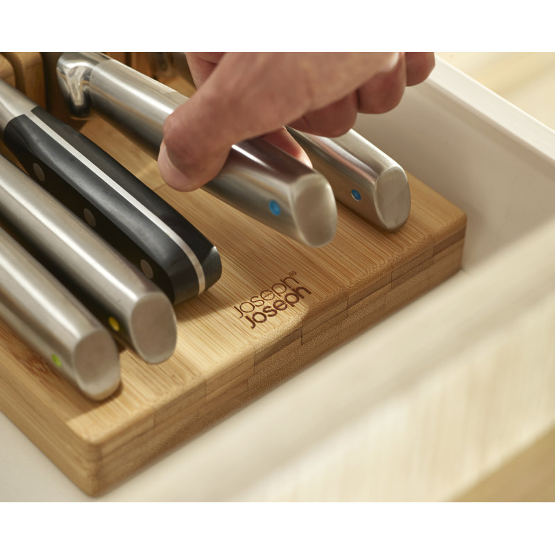 DrawerStore Large Bamboo 2-tier Knife Organizer