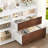 61'' Farmhouse L Shaped Desk With Storage Drawers, Home Office Extendable Corner Computer Desk