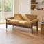 Canapé minimaliste à deux places en chenille - Sofa moderne capitonné avec accoudoirs rembourrés et coussin d'assise amovible-1463061065