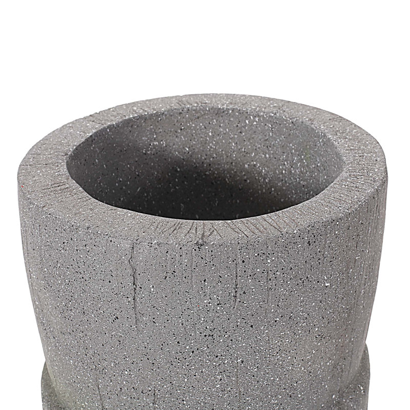 Fleuriste, pot de fleurs gris pierre