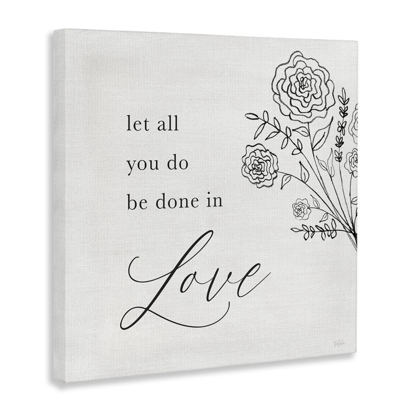 Art mural sur toile Floral Love Sentiment, conception par Natalie Carpentieri, H 36 po x l 36 po