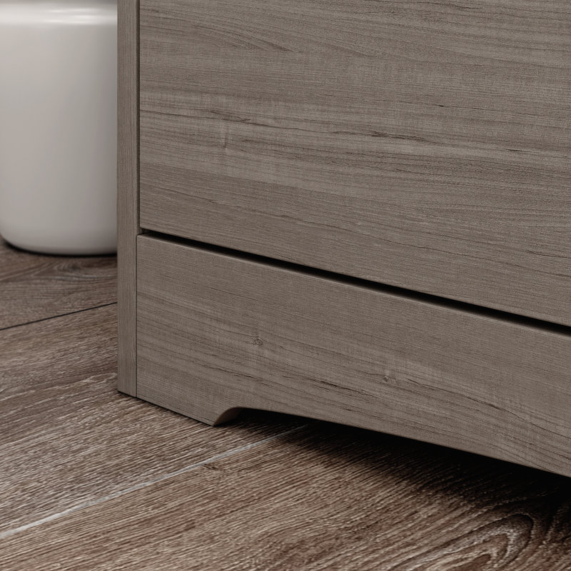 Commode 4 tiroirs en bois avec grands tiroirs, brun