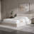  Airframe Queen Bed Frame With Ergonomic Angled Foam Cushioned Headboard, Minimalist Design Platform Bed Frame, No Box Spring Needed, Easy Assembly (Beige)-1544602486-1544602480