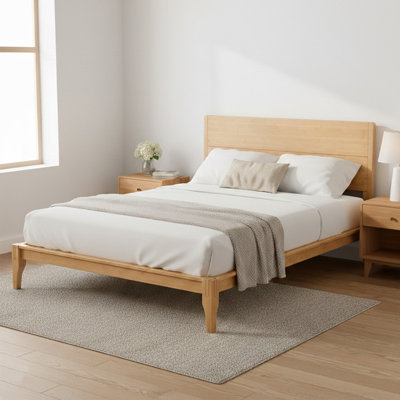 Bamboo Wood Platform Bed With Slatted Support