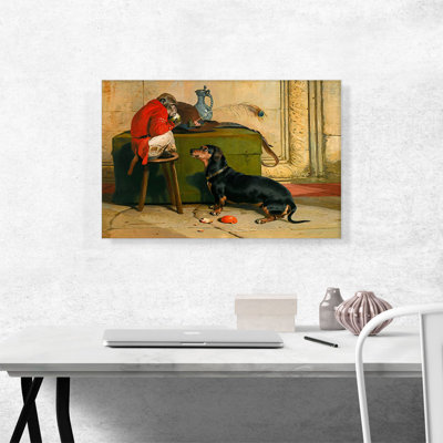 «Ziva A Badger Dog Belonging to the Hereditary Prince 1840» par Edwin Henry Landseer - reproduction d'art sur toile tendue