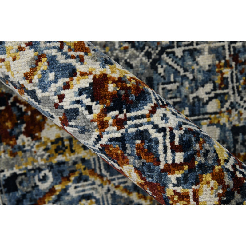 Bristol Blue Hand-Knotted Wool 2' x 3' Area Rug