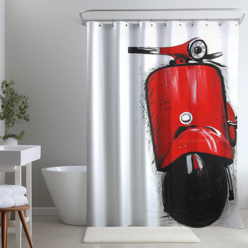 Shower Curtain TR39 – Polyester Shower Curtain, Dye Sublimation Print, 71" W × 74" L