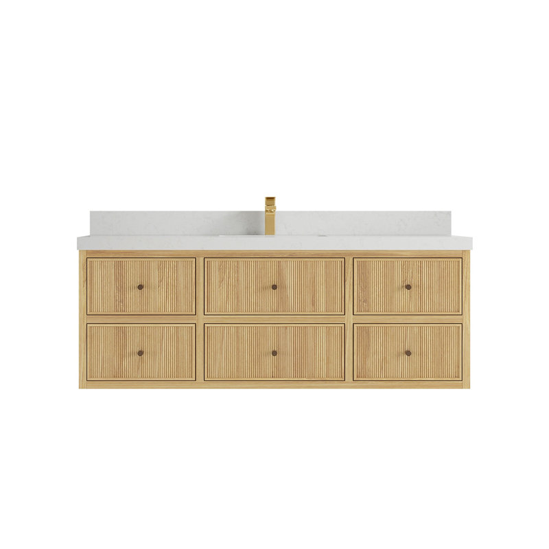 Ensemble de meuble-lavabo simple 60 po Sonoma, Quartz de Carrare