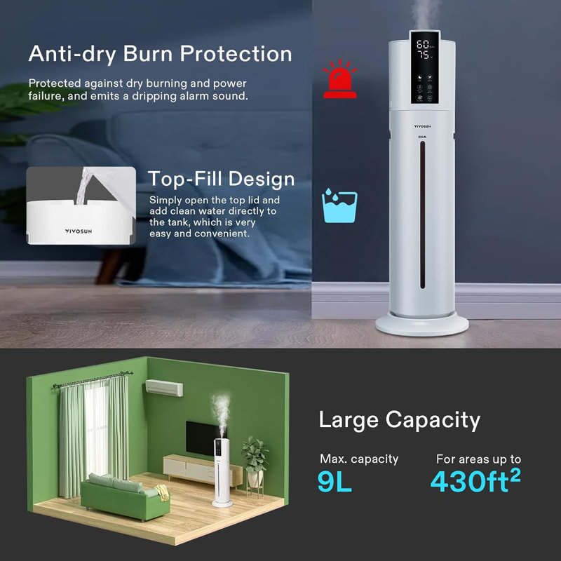 2.3 gal. Cool and Warm Mist Ultrasonic Humidifier