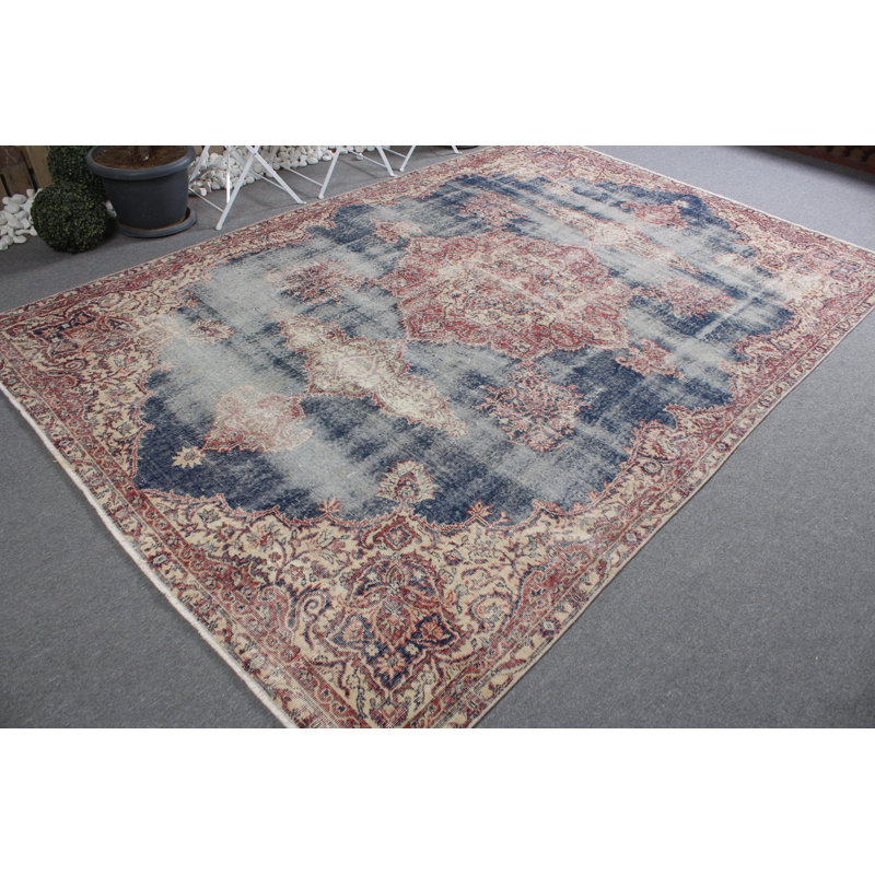 Tapis turc Oushak Anatolian - Tapis rétro surdimensionné idéal pour les salons, les cuisines et les bureaux