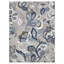 Tapis jacobien floral 3 pi x 5 pi bleu / gris