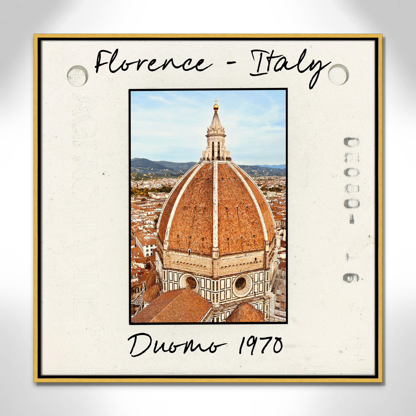 Florence Italy - Duomo Print by Susan Jill, 31.5" H x 31.5" W x 2" D, Gold Floater Framed Canvas