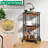 3 Tier Bar Cart For Home, Utility Kitchen Storage Island Serving Cart On Wheels, Brown