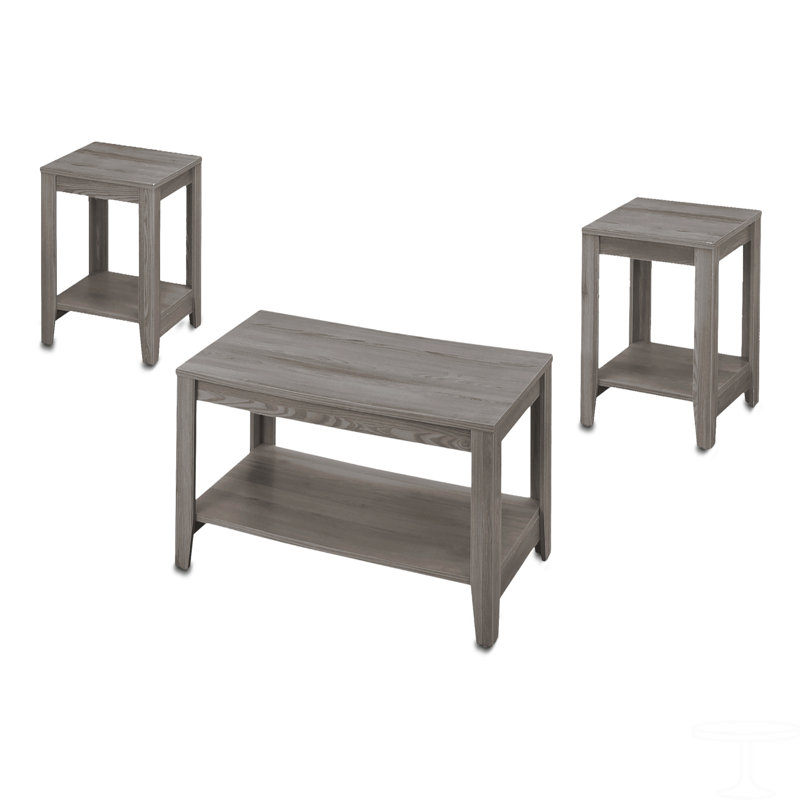 Ensemble de table, ensemble 3 pièces, café, bout, côté, accent, stratifié, transitionnel, Gris