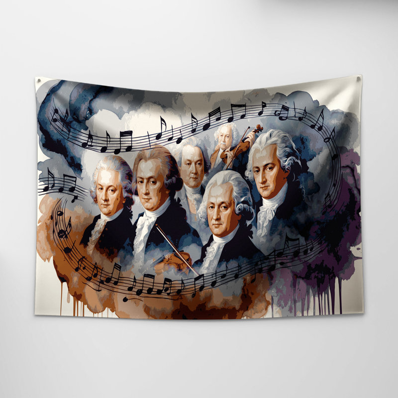 Tapisserie murale «Music Classical Composers», 88 po x 104 po