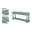 Console en bois de 63 pouces de long avec 3 tiroirs et 1 tablette inférieure pour le canapé d'entrée très facile à assembler (bleu rétro)-1423580540