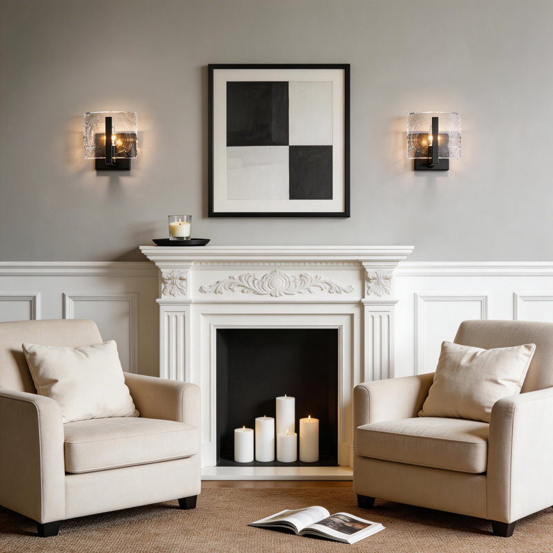 6.3Inch Armed Glass Wall Sconce