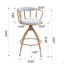 Tabouret de bar pivotant de 26 po de hauteur comptoir, ensemble de 2 sièges en tissu avec structure en métal imprimée par transfert d'eau-1987280549