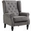 Chaise d'appoint moderne, capitonnée avec accoudoirs ronds et pieds en bois-228402809