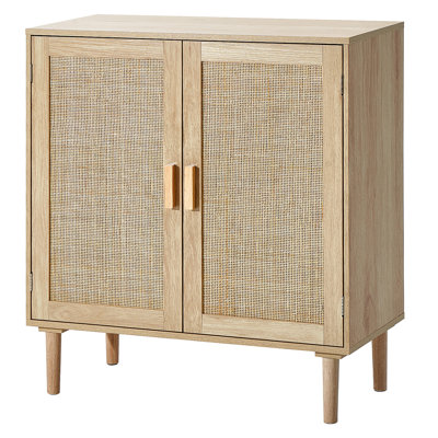 Armoire en rotin avec 2 portes magnétiques et tablettes réglables