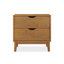 Table de chevet 2 tiroirs avec base en bois massif (ensemble de 2)-1233555607