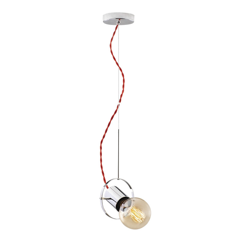 Luminaire suspendu à 1 lumière Aiker, Chrome