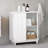 Modern Solid Wood Accent Storage Cabinet with Adjustable Shelf and Recessed Channel Doors-949341839