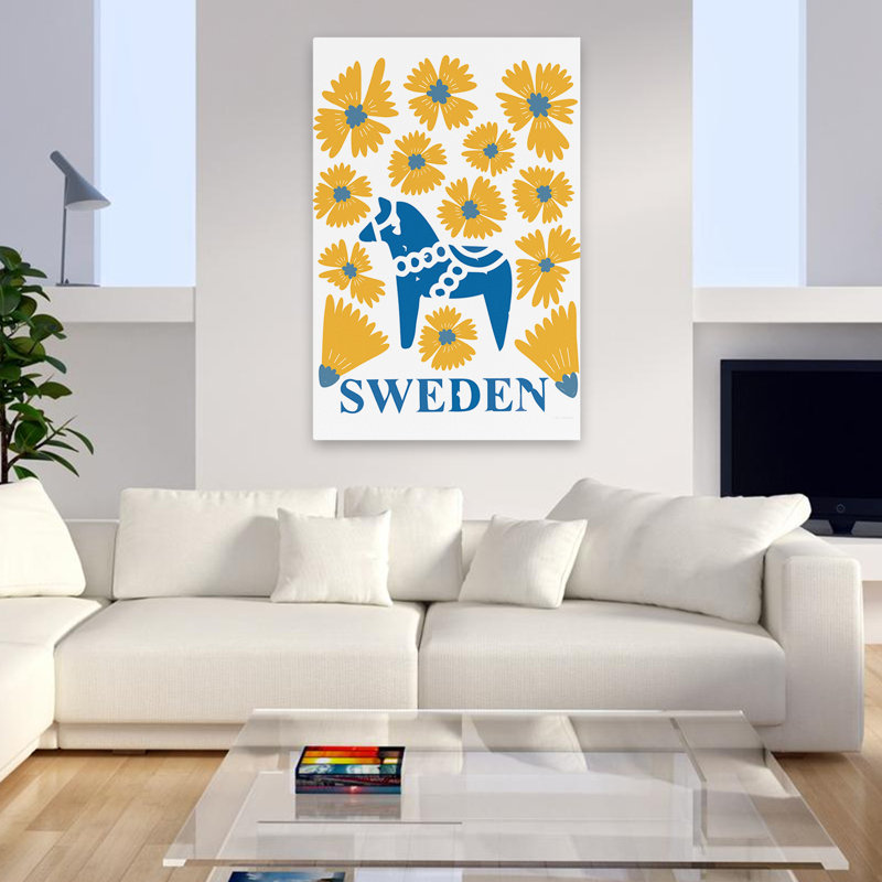 Art populaire Mid-Century moderne et décontracté suédois, H 48 po x l 32 po