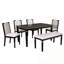 6 pièces Twiggs avec 4 chaises capitonnées à haut dossier et 1 banc-896824901