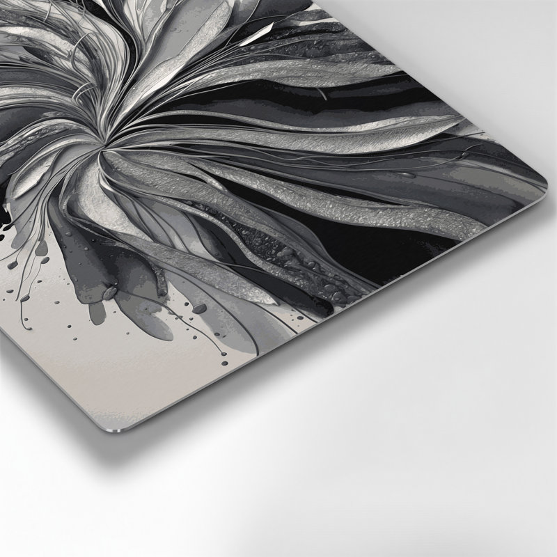 Aquarelle abstraite 30, art mural gris en métal, H 18 po x l 12 po