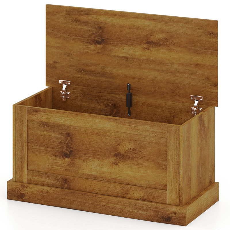 35.5'' Storage Chest Lift Top Storage Box w/ Safety Hydraulic Strut & Metal Hinges, White