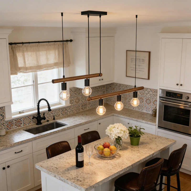 Luminaire suspendu pour îlot de cuisine à 5 lumières à intensité variable Macregor (ampoules non incluses)