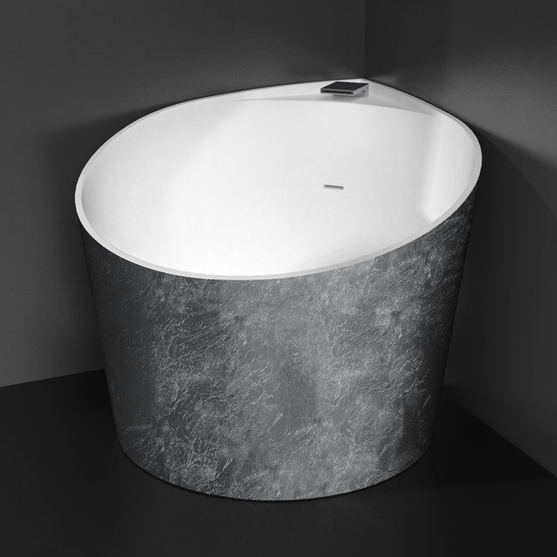 Nova 44.9'' L Freestanding Soaking Bathtub, Silver Leaf