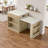82.6" Extendable Kitchen Island Table With Power Outlet Double-Side Storage Faux Marble Top And Fluted Panel For 4-6 Seating