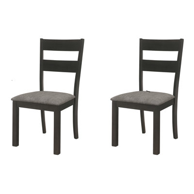 Chaises d'appoint à dossier à lattes gris foncé et noir Griffon