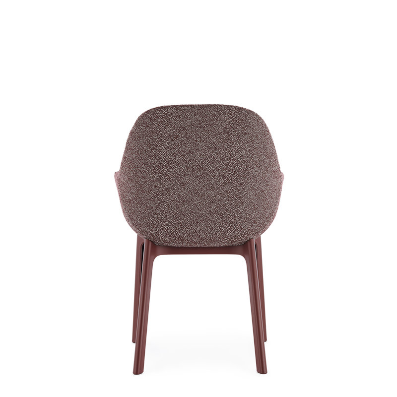 Clap Upholstered Arm Chair, Brown, Burgundy