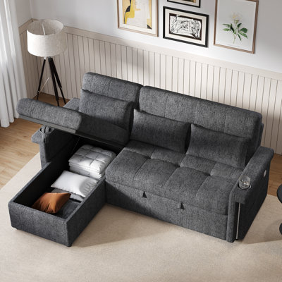 3 Seater Chenille Sofa Bed